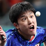 Voller Fokus: Der Japaner Harimoto Tomokazu in seinem Tischtennis-Achtelfinale. Der 21-Jährige galt als Wunderkind und hat sich schon in jungem Alter in der Weltspitze festgesetzt