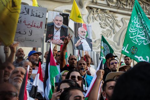 Proteste nach der Tötung des Hamas-Führers Ismail Hanija in der tunesischen Hauptstadt Tunis