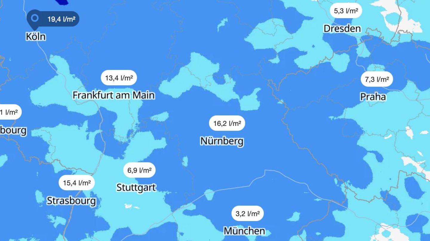 Unwetter: Heftige Gewitter und Hagel: Karten zeigen, wo es stürmisch-nass zugeht