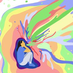 Emetophobie beziehungsweise Übelkeit künstlerisch dargestellt