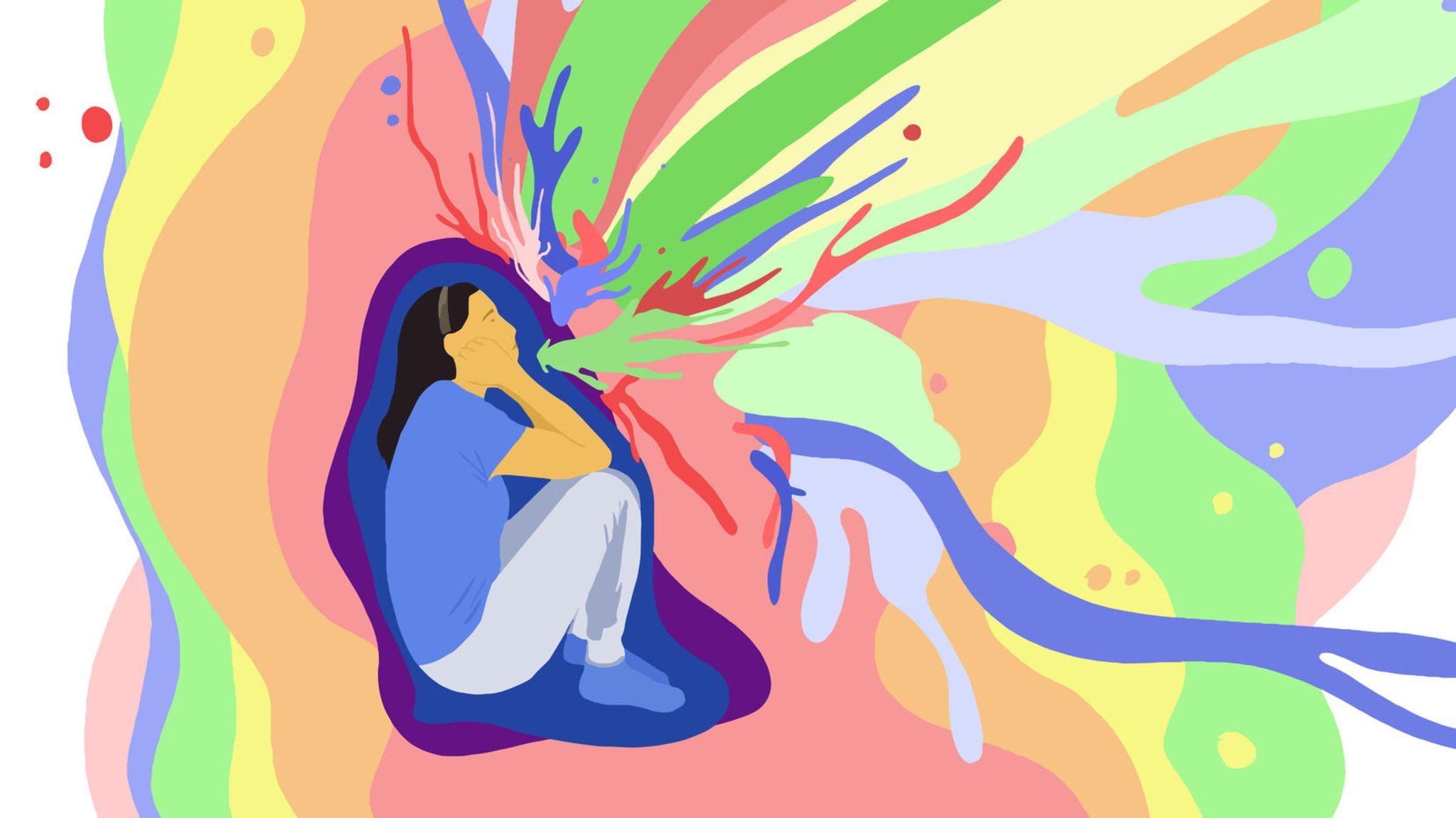 Emetophobie beziehungsweise Übelkeit künstlerisch dargestellt