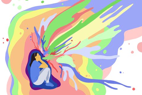 Emetophobie beziehungsweise Übelkeit künstlerisch dargestellt