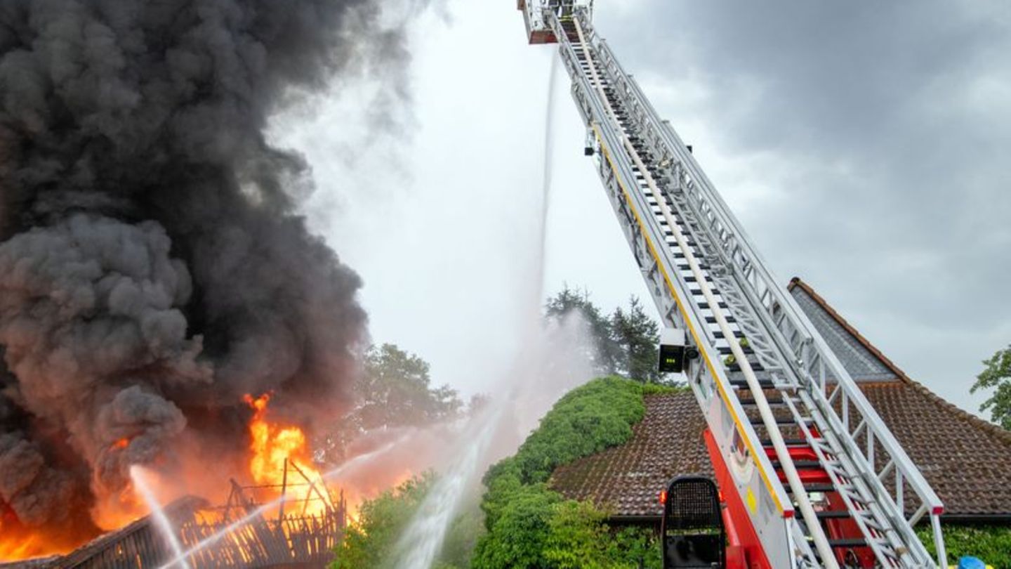 Feuer: Lagerhalle mit 60 Autos abgebrannt - Blitzeinschlag?