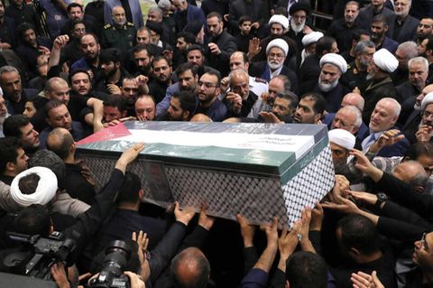 Der Sarg des Hamas-Auslandschef Ismail Hanija
