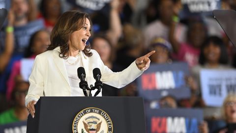 Erzeugt Euphorie und Begeisterung – doch wie lange? Kamala Harris beim Wahlkampfauftritt in Detroit 