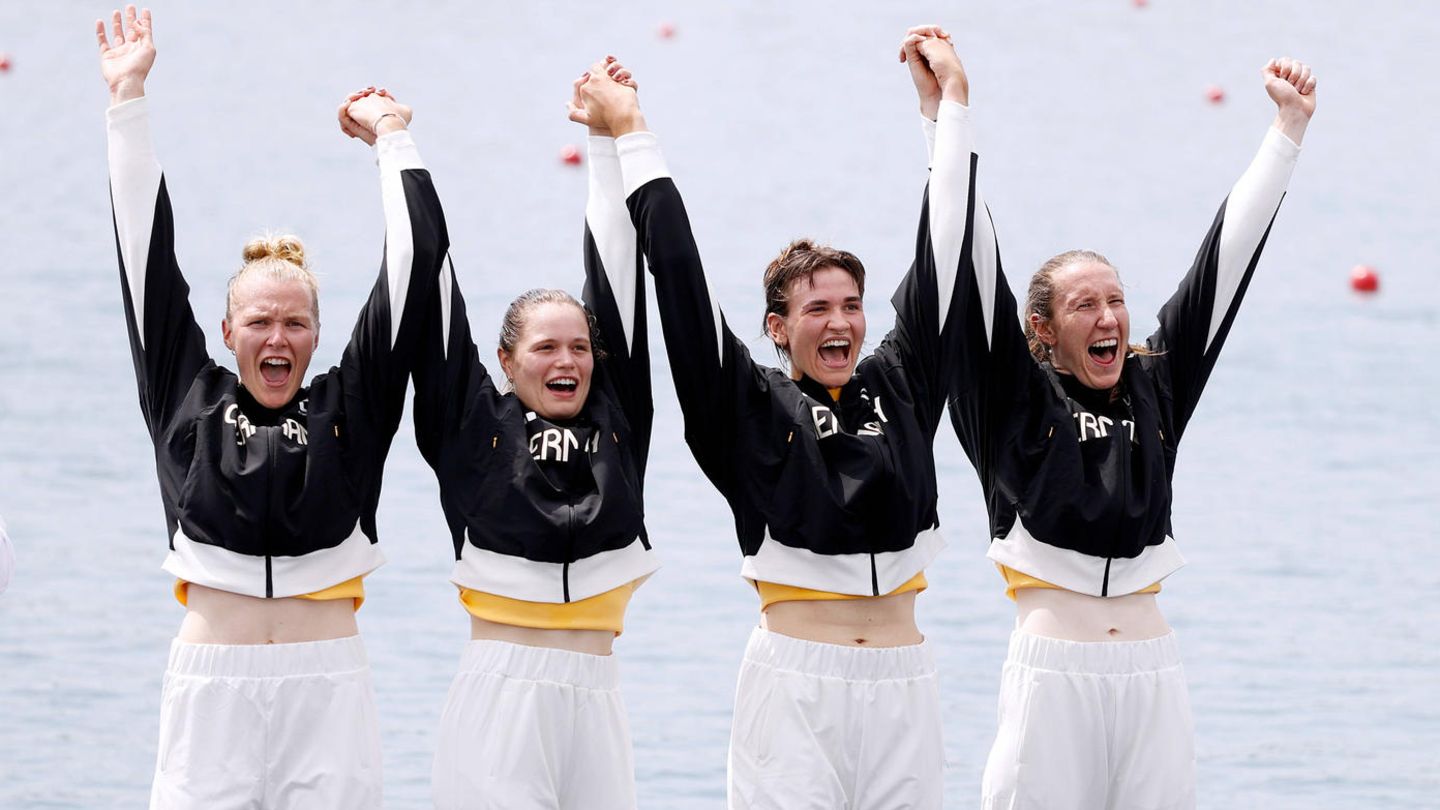 Maren Voelz, Tabea Schendekehl, Leonie Menzel und Pia Greiten legten einen imposanten Schlussspurt hin und schafften es noch auf das Siegertreppchen. Aus Pars bringen sie Bronze mit
