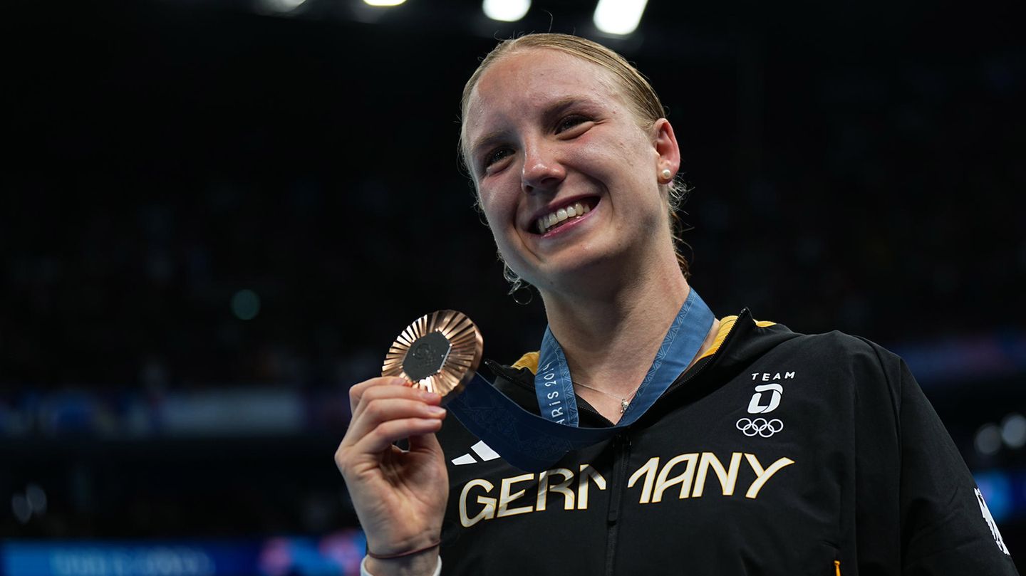 Die Schwimmerin erreichte zum ersten Mal einen Olympia-Podstplatz und sicherte sich die Bronzemedaille
