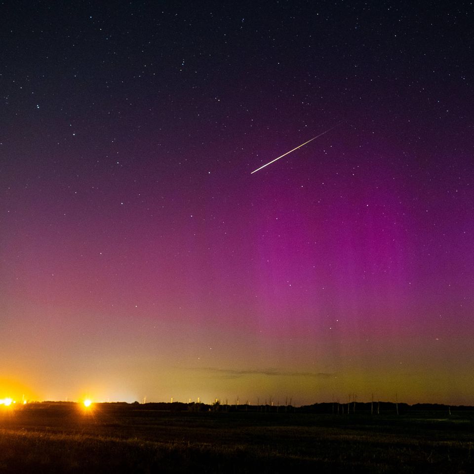 Nördlich von Leipzig waren sogar Polarlichter und die Perseiden zu sehen, eine extrem seltene Kombination