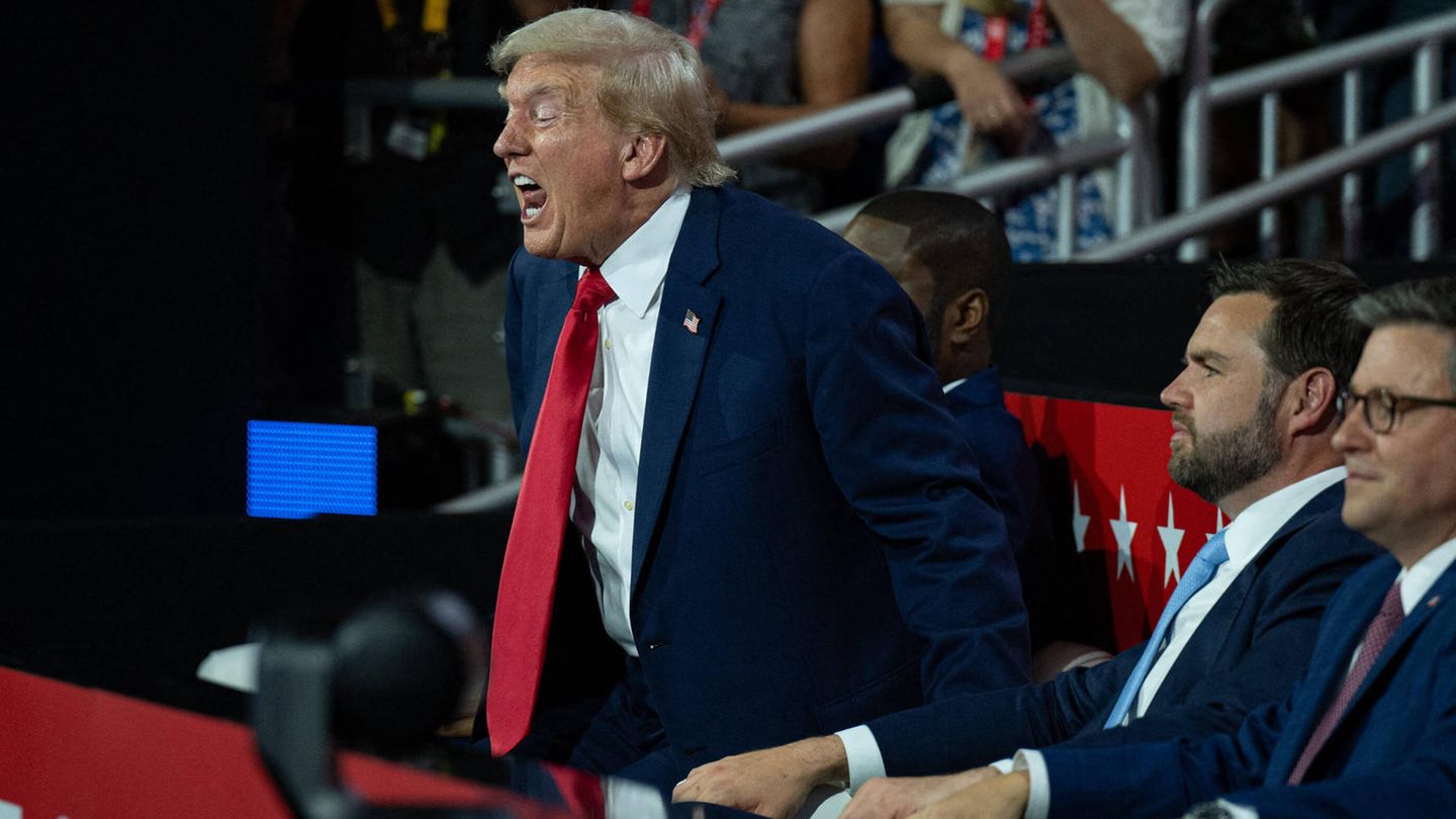 Donald Trump schimpfend Donald Trump schimpfend