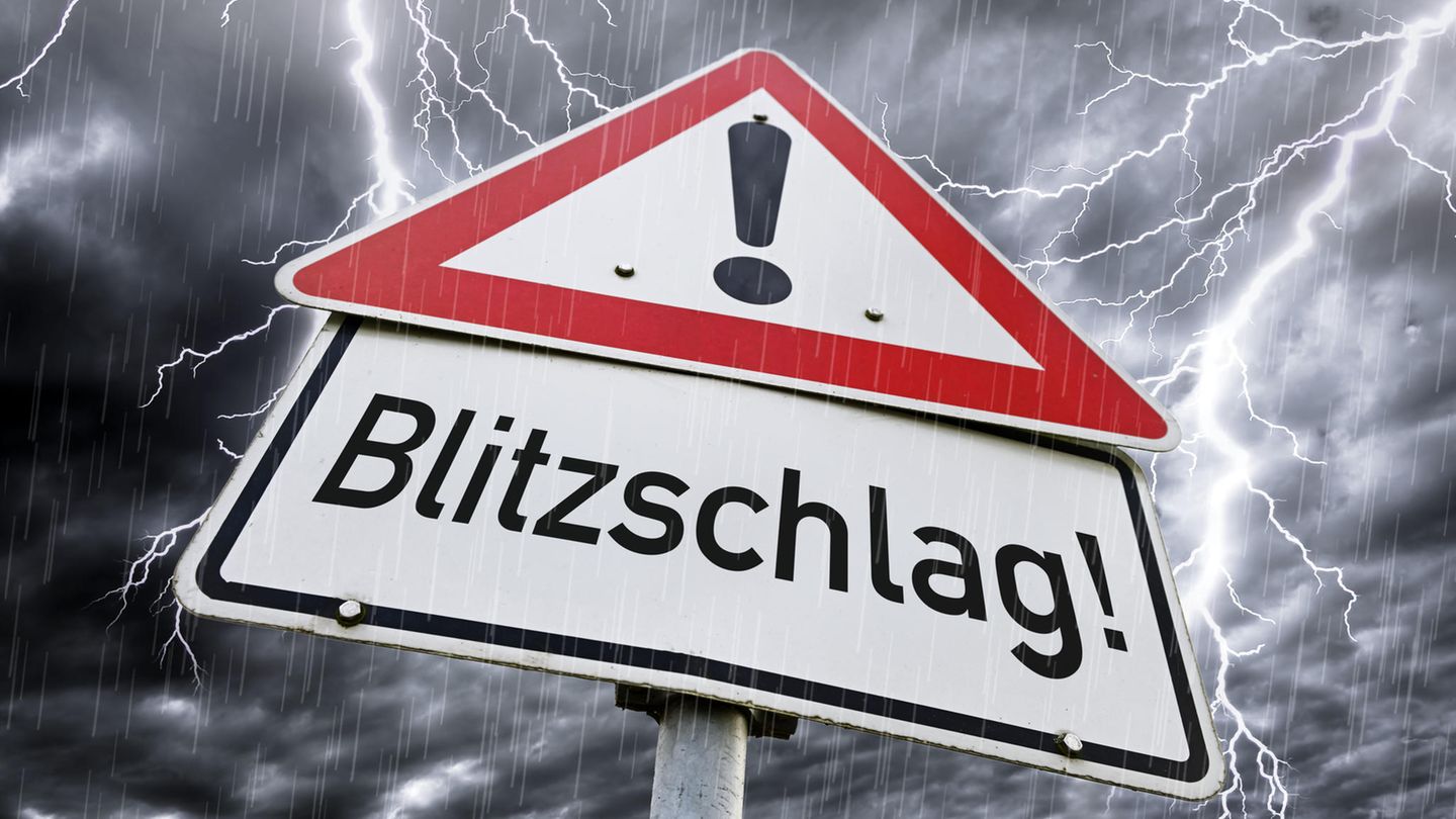 Warnung vor Blitzschlag bei Gewitter