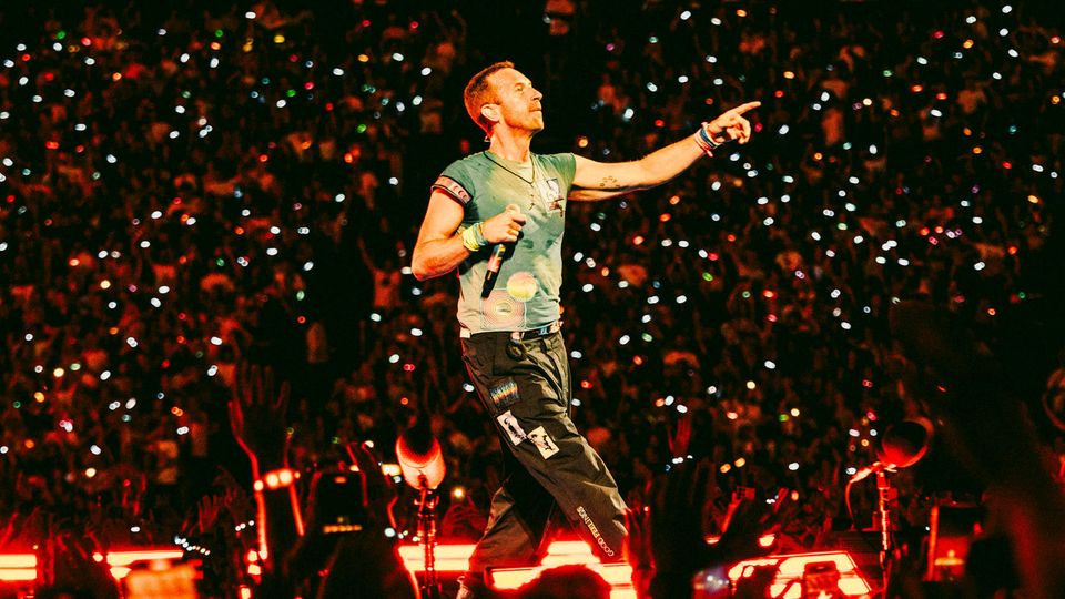 Chris Martin von Coldplay bei einem Konzert