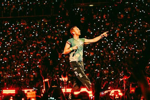 Chris Martin von Coldplay bei einem Konzert