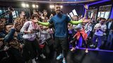 David Beckham bei einem Auftritt für Adidas in China mit kreischenden Fans