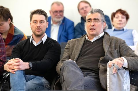 Fabian Jacobi (r.) und Sergej Minich (l.) von der AfD Bremen