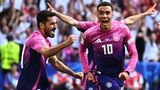Jamal Musiala bejubelt sein Tor für die deutsche Nationalmannschaft gegen Ungarn