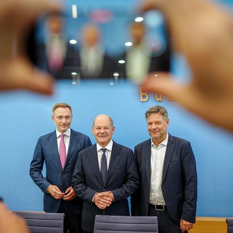 Lindner, Scholz und Habeck im Bundestag