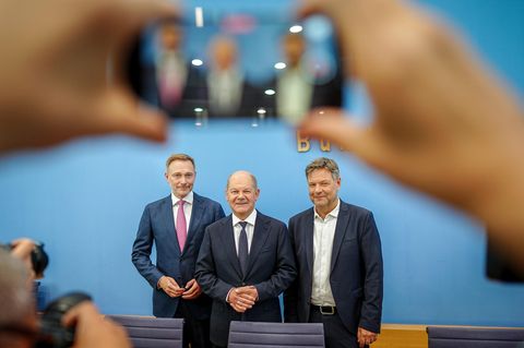 Lindner, Scholz und Habeck im Bundestag