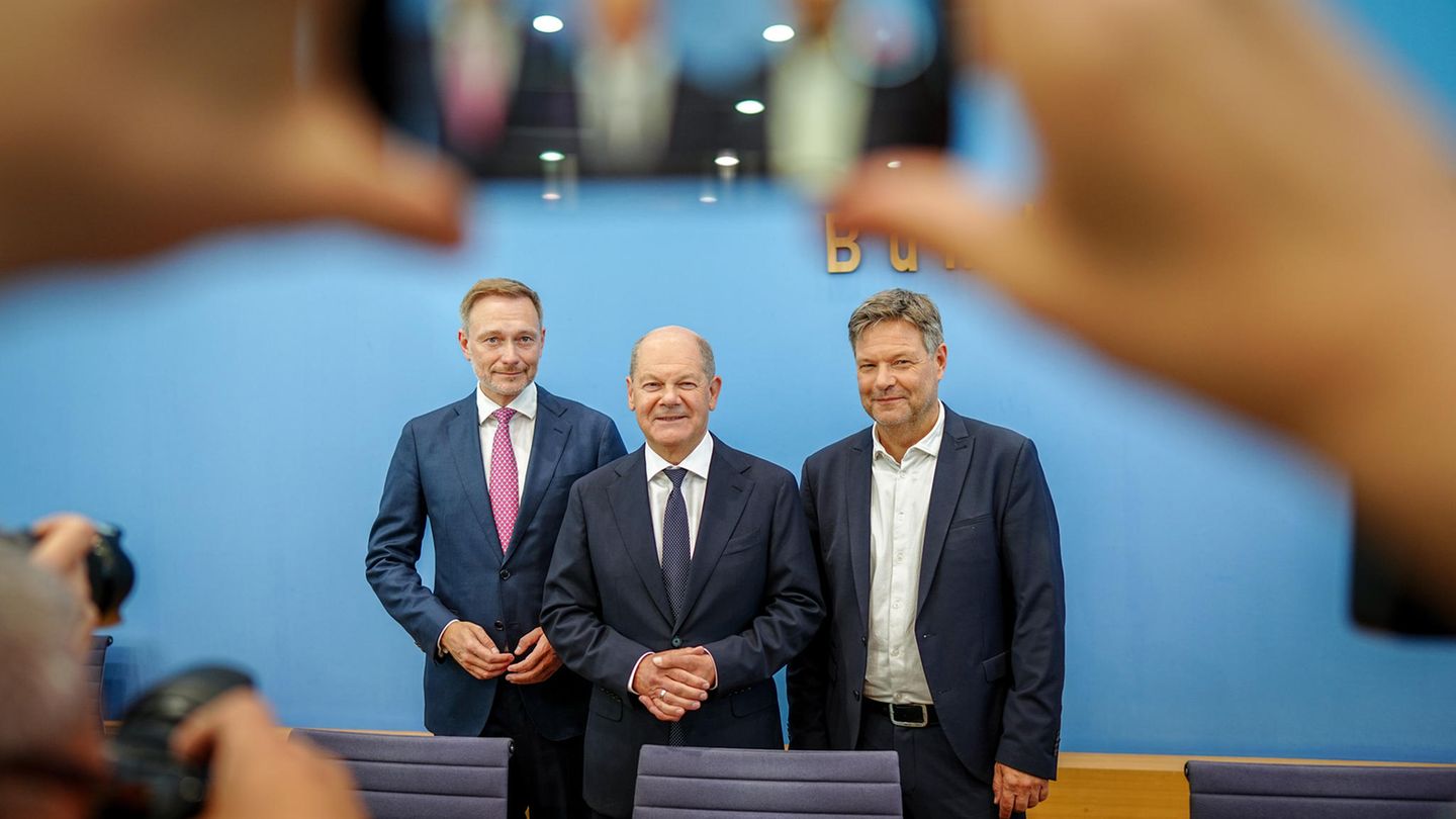 Lindner, Scholz und Habeck im Bundestag
