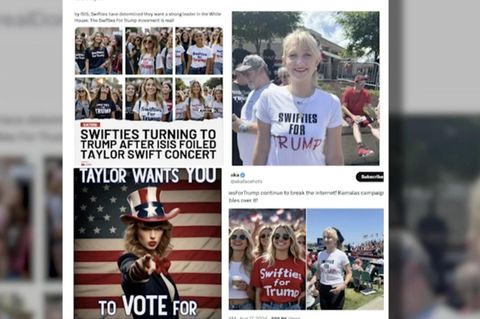 Zum Start des Demokraten-Parteitags betritt Kamal Harris kampfbereit die Bühne, Hilary Clinton schießt gegen Trump – und dieser verbreitet währenddessen gefälschte KI–Bilder.