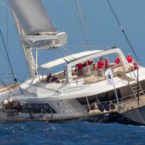 Eines der letzten Bilder der Luxusyacht Bayesian vor ihrer Schreckensnacht im Golf von Palermo