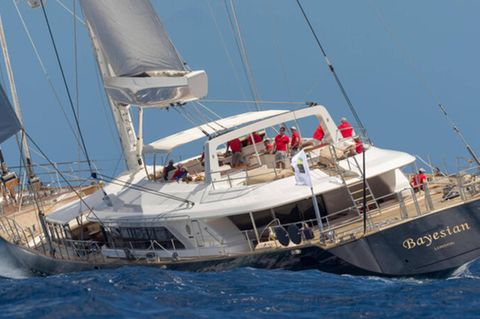 Eines der letzten Bilder der Luxusyacht Bayesian vor ihrer Schreckensnacht im Golf von Palermo