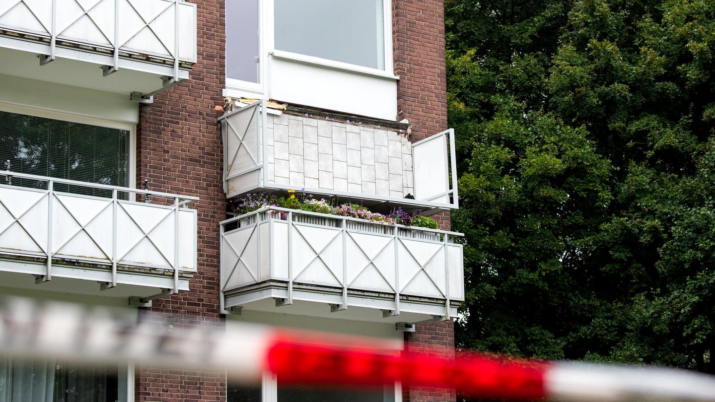 Der abgestürzte Balkon in Hamburg-Langenhorn