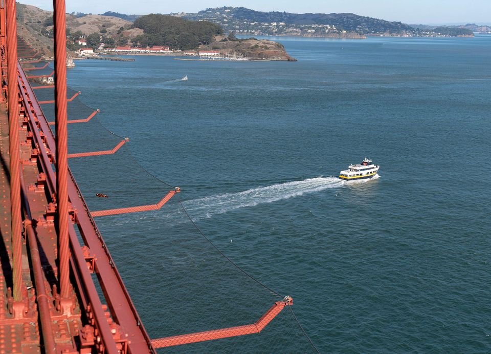 Sicherheitsnetze auf der Golden Gate Bridge, San Francisco