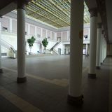 Blick in eines der Gebäude der ehemaligen Jugendhochschule der FDJ am 14.12.2015 am Bogensee bei Wandlitz