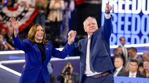 Das neue Traum-Duo der Demokraten: Kamala Harris (l.) und ihr Vize Tim Walz