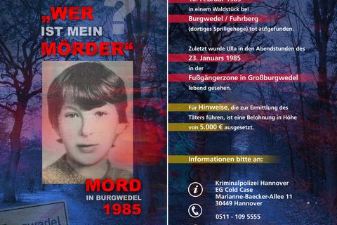 Ein Flyer zum Mordfall Ulla Lilienthal, der Thema bei Aktenzeichen XY ist