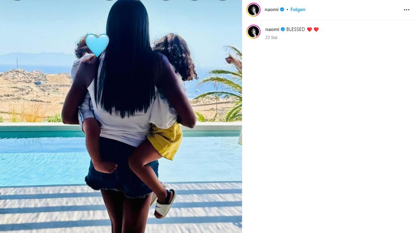 Leute von heute: Bild mit Seltenheitswert: Naomi Campbell zeigt sich mit ihren Kids