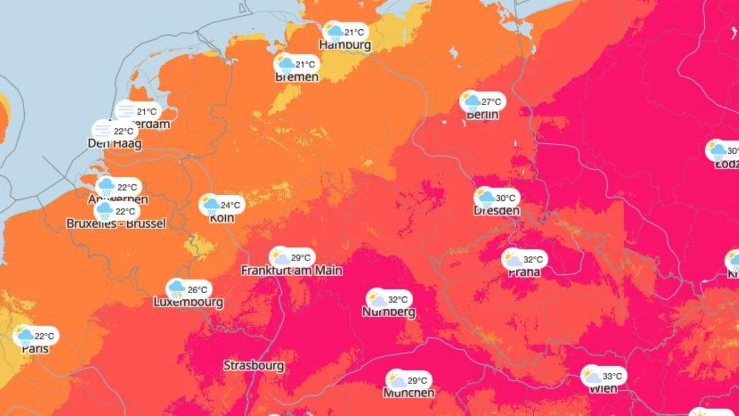 Heat warning: These maps show where it will be hottest today