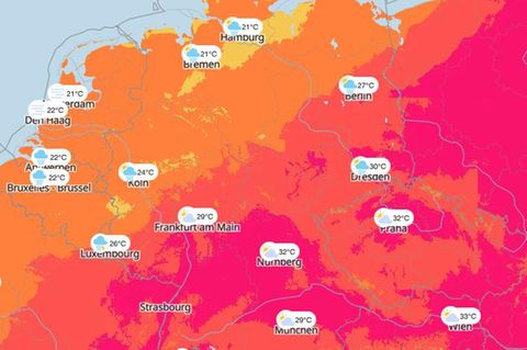 Wetterkarte Temperaturen