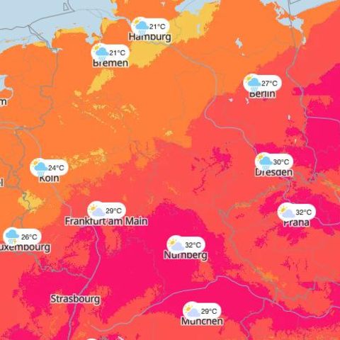 Wetterkarte Temperaturen