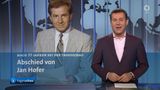 Jens Riewa, sein Nachfolger als Chefsprecher, moderierte die letzten Sendung ab. Jan Hofer war nun selbst zu einer Nachricht geworden