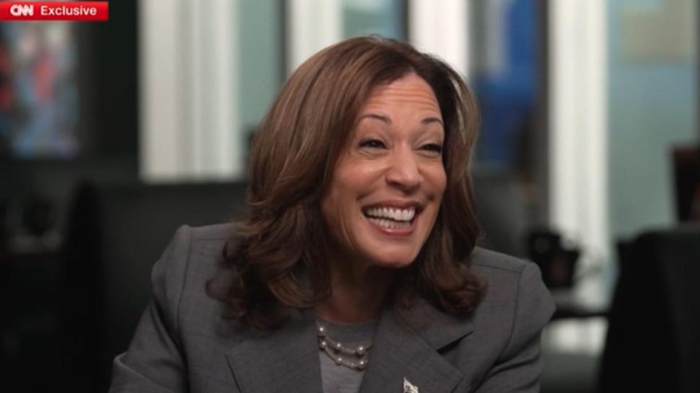 Kamala Harris während ihres Interviews bei CNN Kamala Harris während ihres Interviews bei CNN