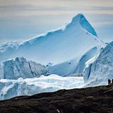 Weiße Riesen durchs Teleobjektiv: Der Weg führt zu den Klippen von Nakkaavik, wo man den besten Ausblick auf die schwimmenden Eisberge des Gletschers Sermeq Kujalleq hat, dem produktivsten der nördlichen Hemisphäre mit einer Fließgeschwindigkeit von 40 Metern pro Tag