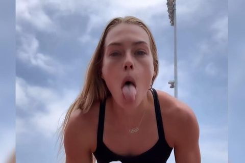 Colleen Quigley: Leichtathletin sorgt für Aufsehen: Diese Zungenübung soll die Hüfte entspannen