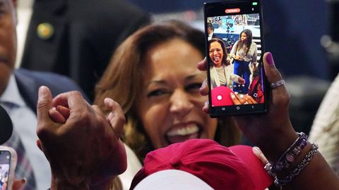 Kamala Harris bei einer US-Wahlkampfveranstaltung in Savannah im US-Bundesstaat Georgia