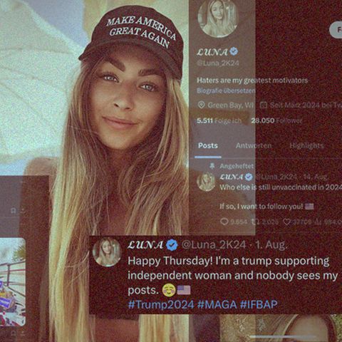 Collage zeigt Donald Trump unterstützenden Fakeaccount