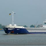 Das Küstenmotorschiff "Verity" vor Kiel