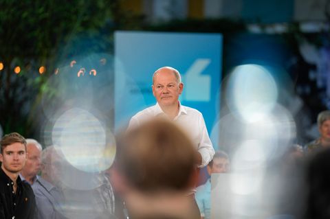 Bundeskanzler Olaf Scholz (SPD) beim Bürgerdialog in Berlin