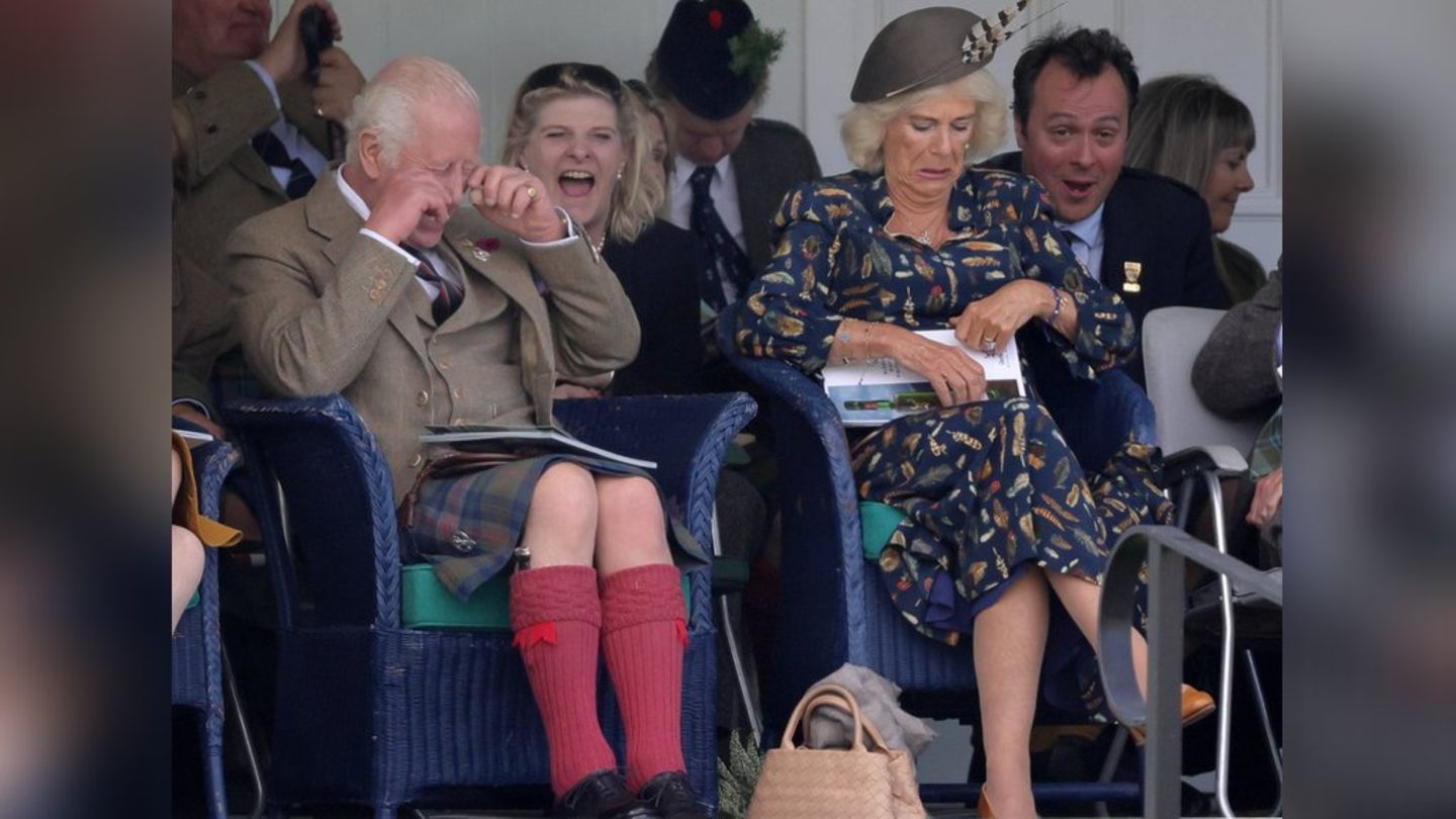 König Charles III. schien bei den Highland Games im schottischen Braemer viel Spaß zu haben.