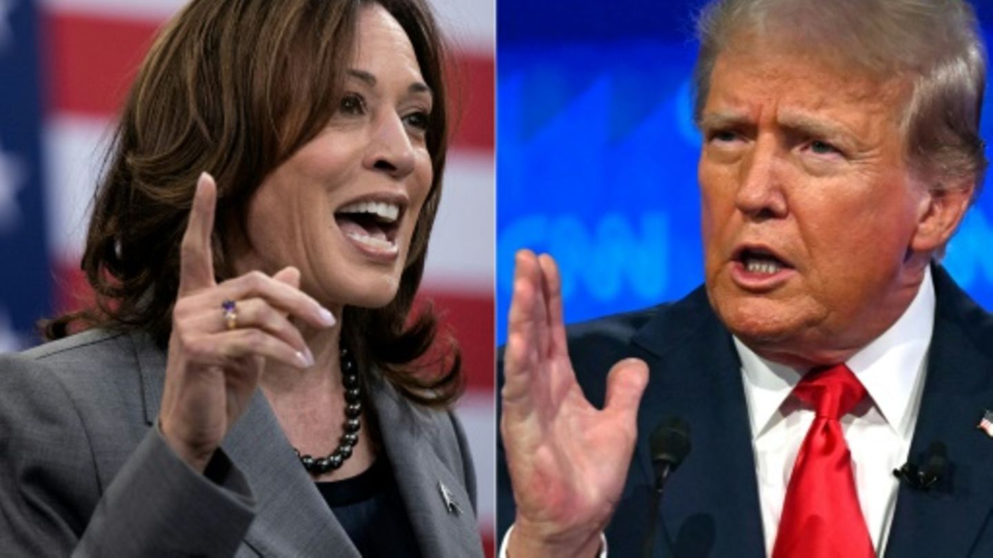 Kopf-an-Kopf-Rennen von Harris und Trump