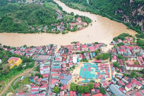 Taifun Yagi hat ganze Landstriche unter Wasser gesetzt