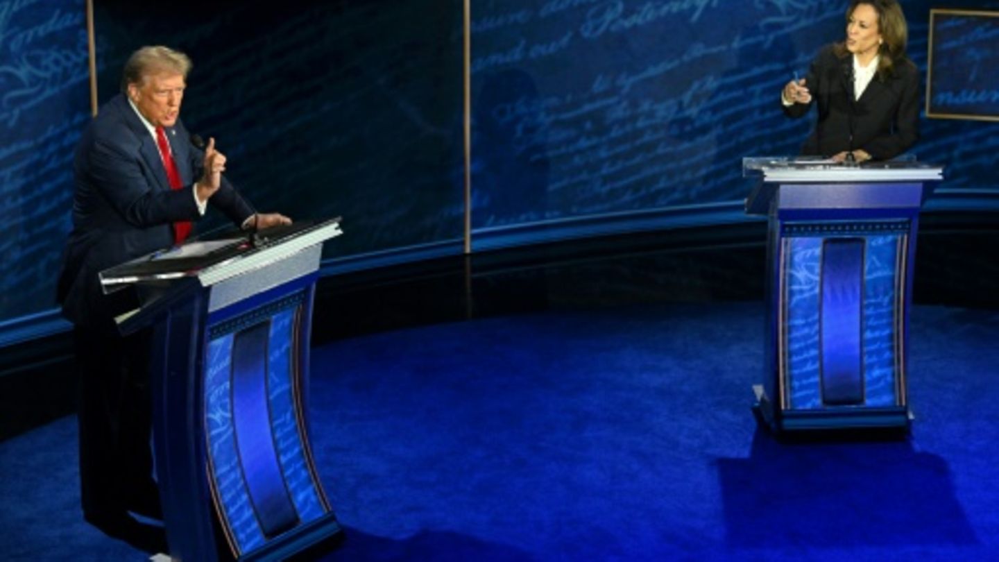 Harris und Trump bei der Debatte