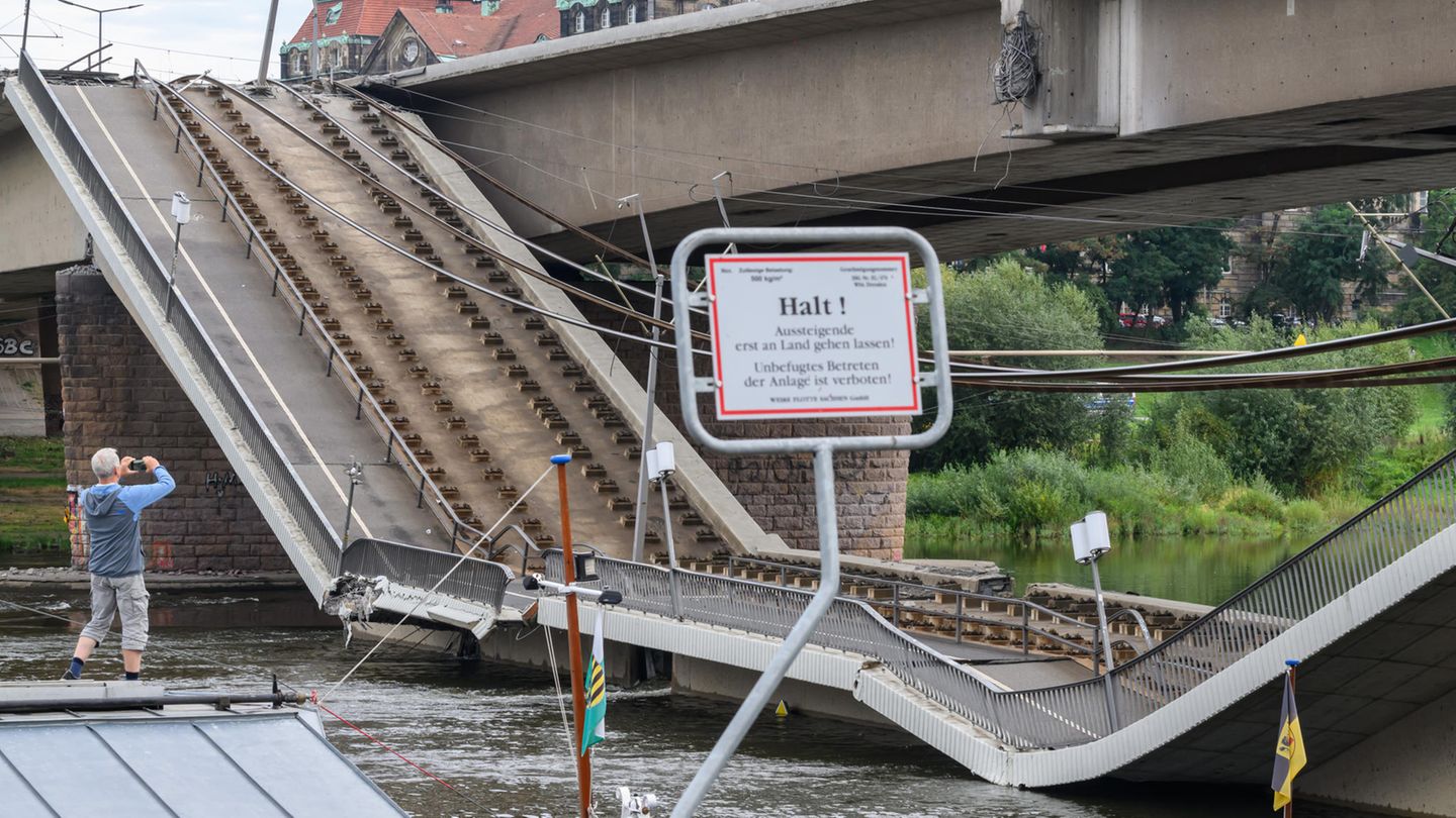 Einsturz der Carolabrücke in Dresden
