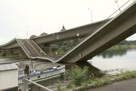 Die Carolabrücke in Dresden ist aktuell akut einsturzgefährdet.