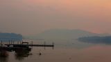 Am Bear Lake geht die Sonne unter. Doch die Abendstimmung kommt durch den Rauch des Line Fire