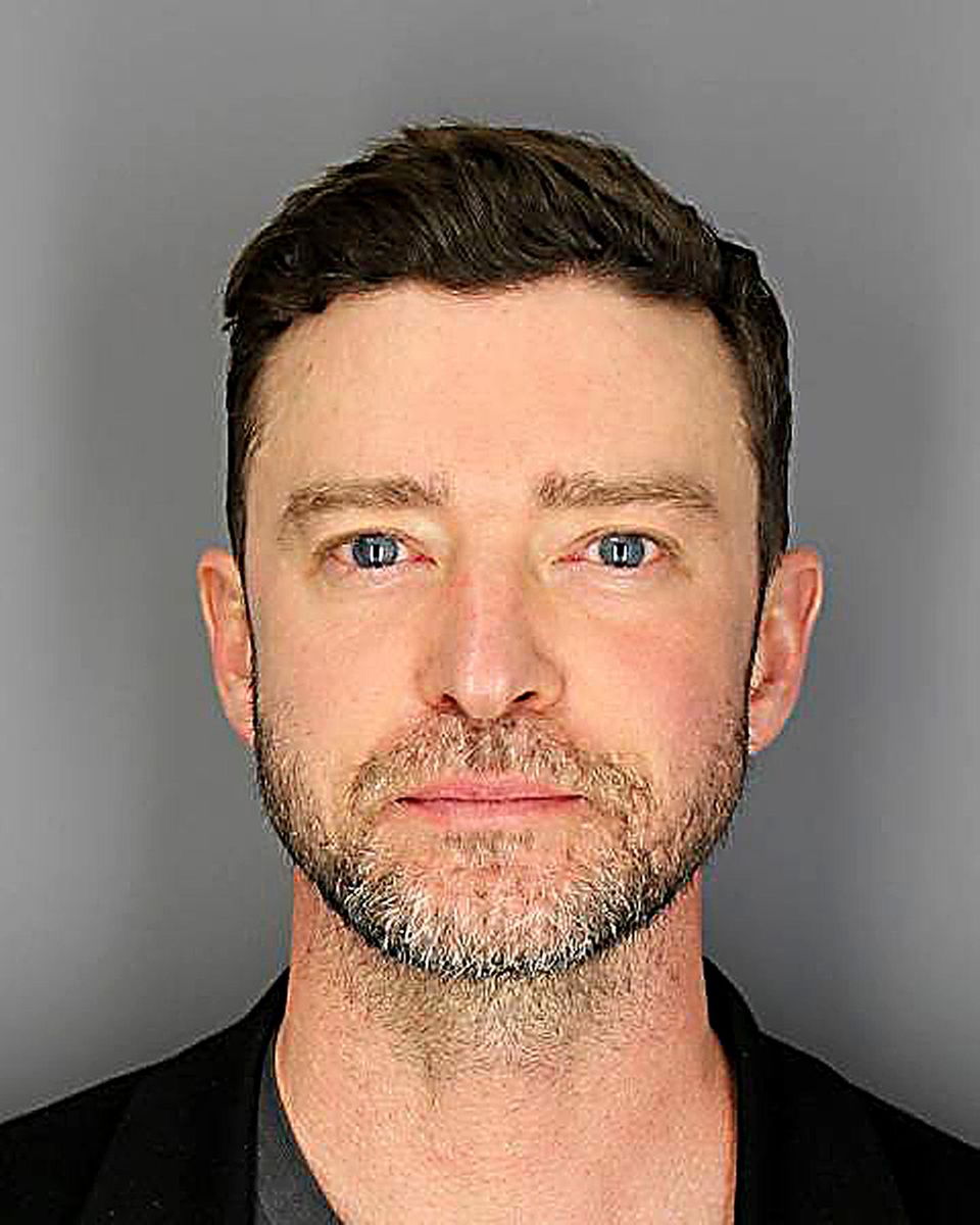 Justin Timberlake in his mugshot